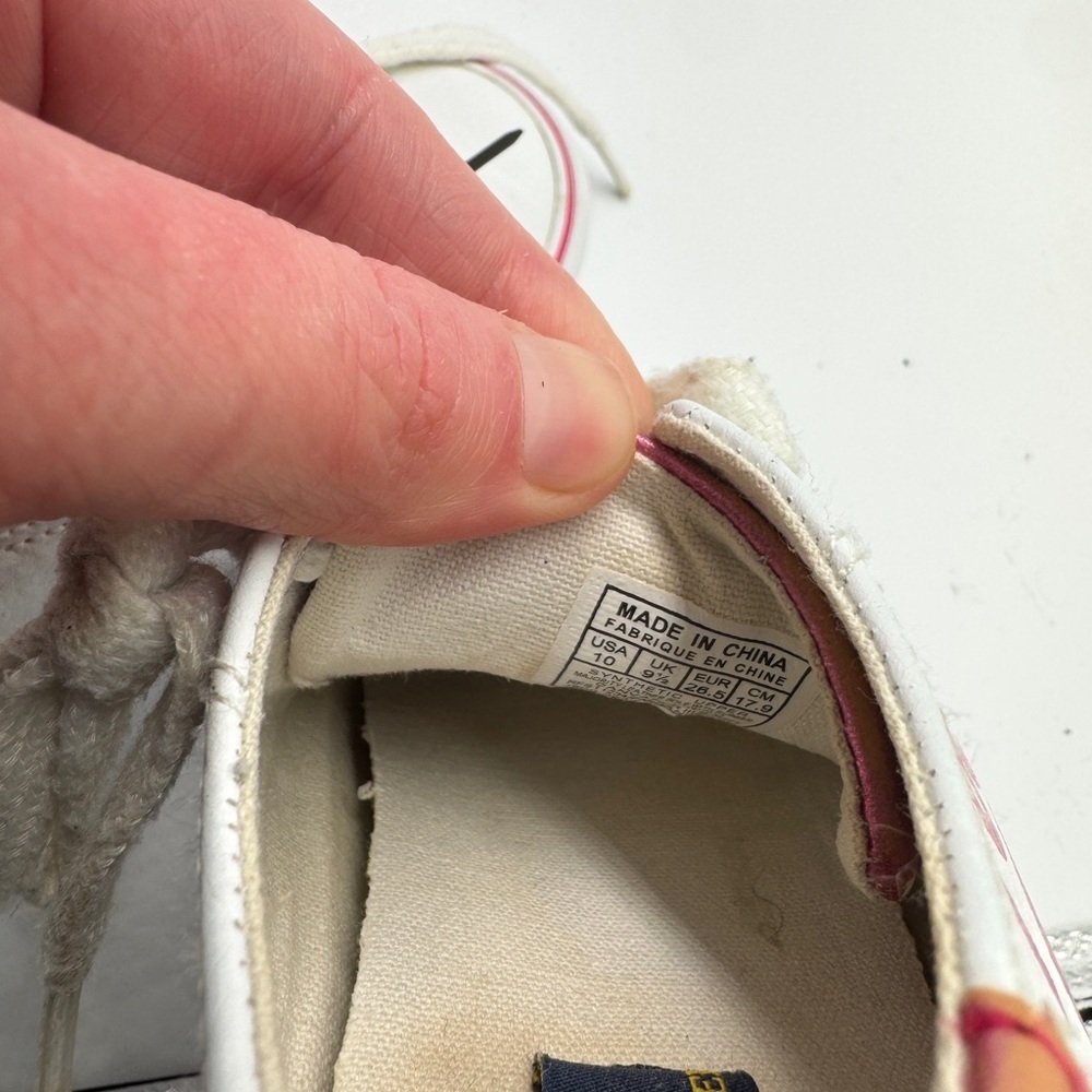 Polo by Ralph Lauren Toddler Girl Size 10 Kids White Sneakers with Pink Accents - Picture 10 of 11